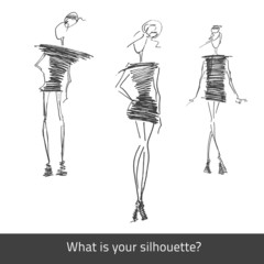 Vector Model Fashion Silhouette Set