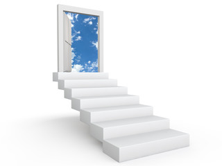 Obraz premium Stairs to door in the sky