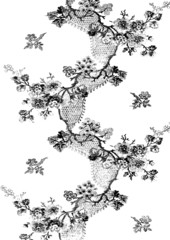 01. Abstract hand-drawn floral pattern, vintage background