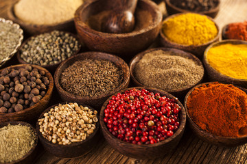 Seamless texture with spices and herbs