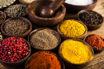Seamless texture with spices and herbs