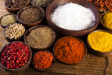 Seamless texture with spices and herbs