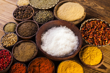 Seamless texture with spices and herbs
