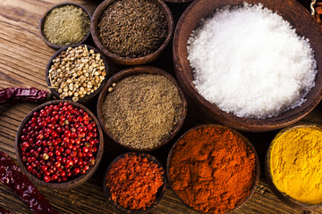 Seamless texture with spices and herbs