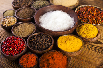 Seamless texture with spices and herbs