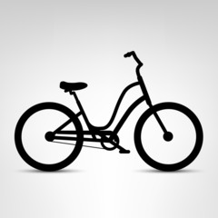 Girls city bicycle. Vector illustration.