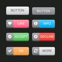 Set of flat buttons