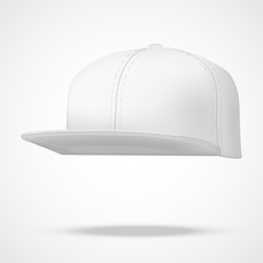 Layout of Male white rap cap. Vector illustration