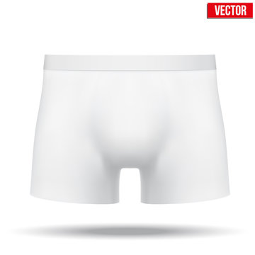 Male white underpants brief. Vector Illustration isolated on background.