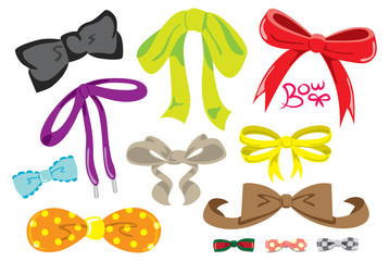 set of bow cartoon