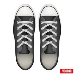 pair of simple sneakers. Realistic Vector Illustration.