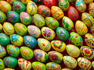 Fototapeta na wymiar Multicolored easter eggs.Background.