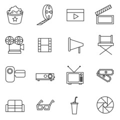 movie and film icons set vector illustration