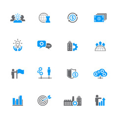 Business management, strategy or human resource icons