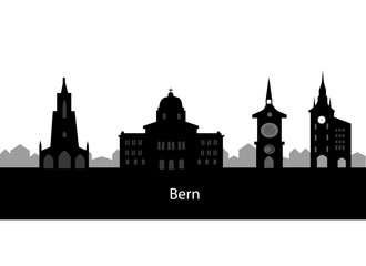 Fototapeta premium Bern skyline linear style 