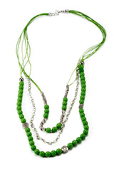 Beautiful necklace handmade green color