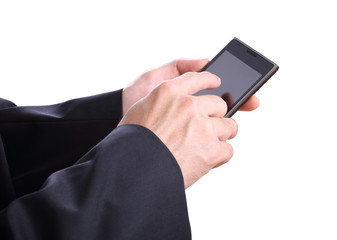 hand and mobilephone
