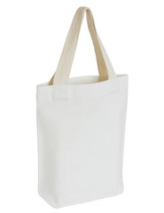 white fabric bag isolated on white with clipping path