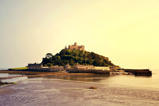 St Michael's Mount in the sunset , Cornwall, UK