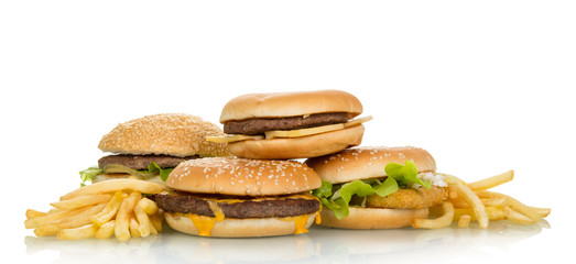 Tasty hamburger sandwiches