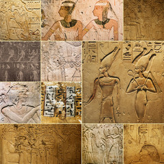 Ancient Egyptian drawings on rocks