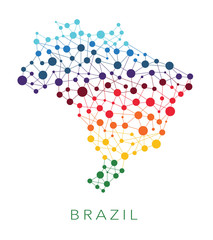 dotted texture Brazil vector background - 84386986