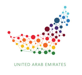 dotted texture United Arab Emirates vector background