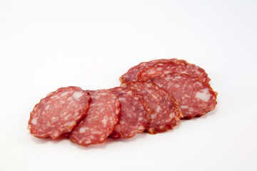 slices of salami isolated