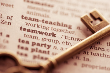 Business concept  key to team, teamwork - obrazy, fototapety, plakaty