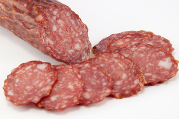 slices of salami isolated