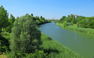 Fototapeta na wymiar River Begej . Zrenjanin, Vojvodina, Serbia