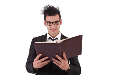 businessman with book