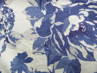 blue and white flowers fabric