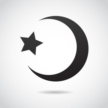 Crescent moon - islamic vector icon.
