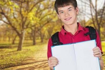 Fototapeta premium Student, Book, Male.