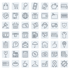 E-commerce. Outline web icons set