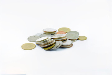 selective focus of coins thailand