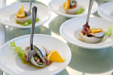 Fresh anchovies antipasto.