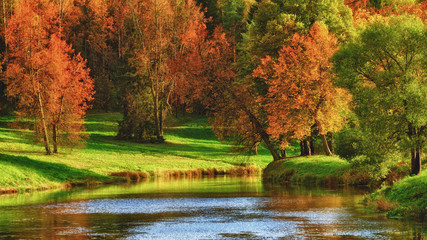 Obraz premium Autumn on a Lake
