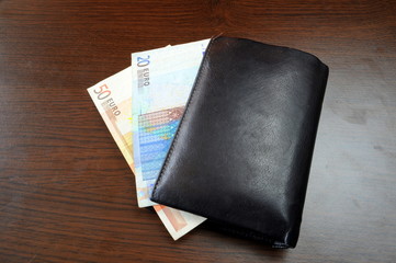 Wallet and euro money 