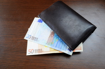 Wallet and euro money 