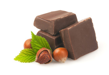 Chocolate with hazelnuts.
