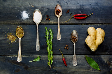 herbs and spices selection