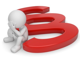 3d Männchen rotes Paragraph Verzweiflung