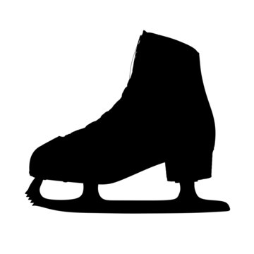 recommend clip art: Classic ice skate for ladies black silhouettes