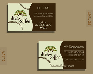 Brand identity elements - visiting card template. For cafe