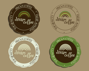 Brand identity elements - logo templates and badges. For cafe