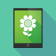 Tablet pc icon with a flower