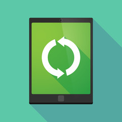 Tablet pc icon with a recycle sign