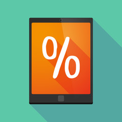 Tablet pc icon with a discount sign